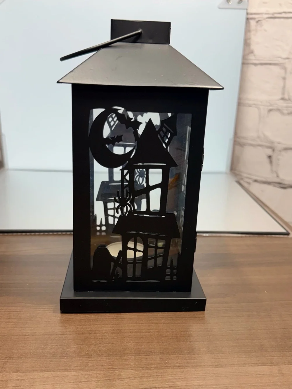 Halloween Decorative Metal Lantern - Holds Small Candle